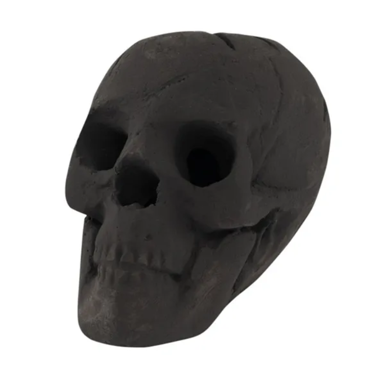 Realistic Human Skull Fire Pit Decoration for Halloween