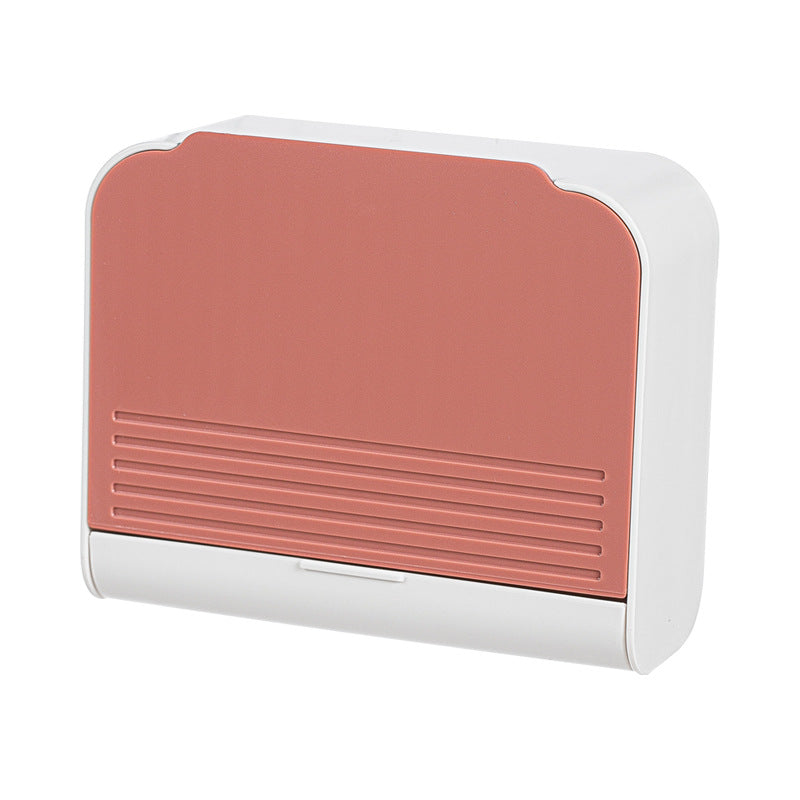Punch-Free Dustproof Wall-Mounted Cotton Swab Storage Box Bathroom Organizer