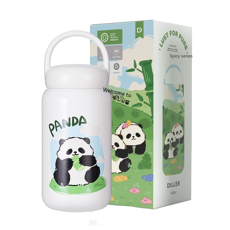 Insulated Panda Mug Stainless Steel Travel Water Cup Gift for Kids & Adults
