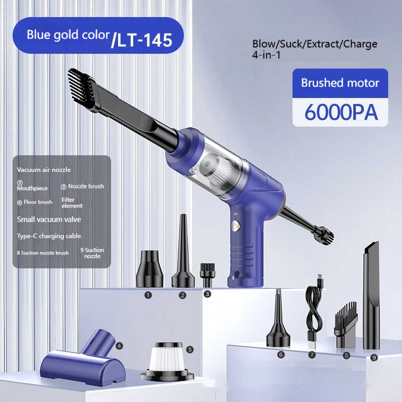 Wireless Handheld Vacuum Cleaner for Car and Home Use - Rechargeable, 12000Pa Suction, Brushless Motor