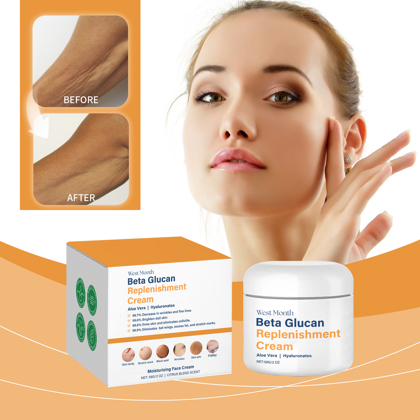 Firming Skin Cream - Anti-Aging Moisturizer with Hyaluronic Acid & Peptides