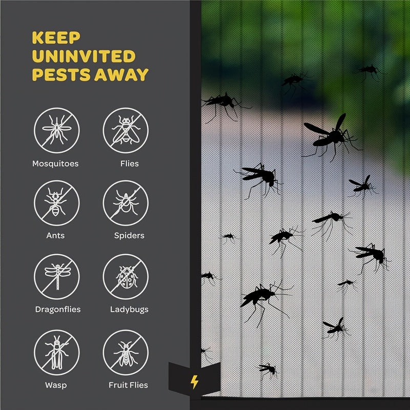Magnetic Mosquito Screen Door - Diamond Mesh, No Drilling, Breathable Insect-proof Mesh