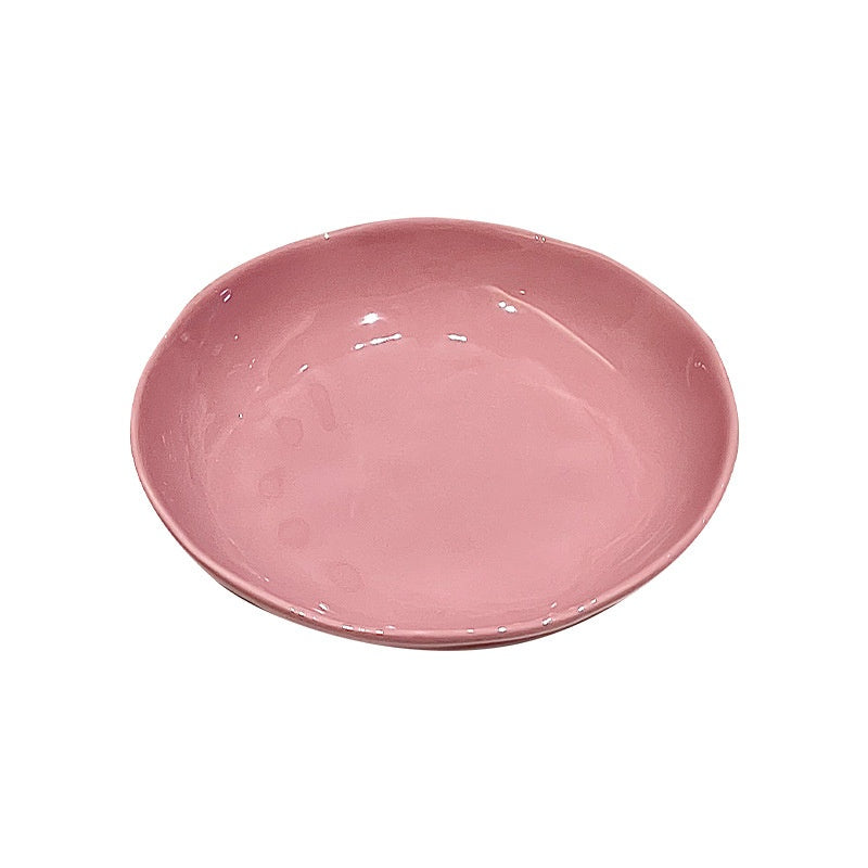 8-Inch Ceramic Dinner Plate - Deep Round Food Plate for Kitchen & Dining