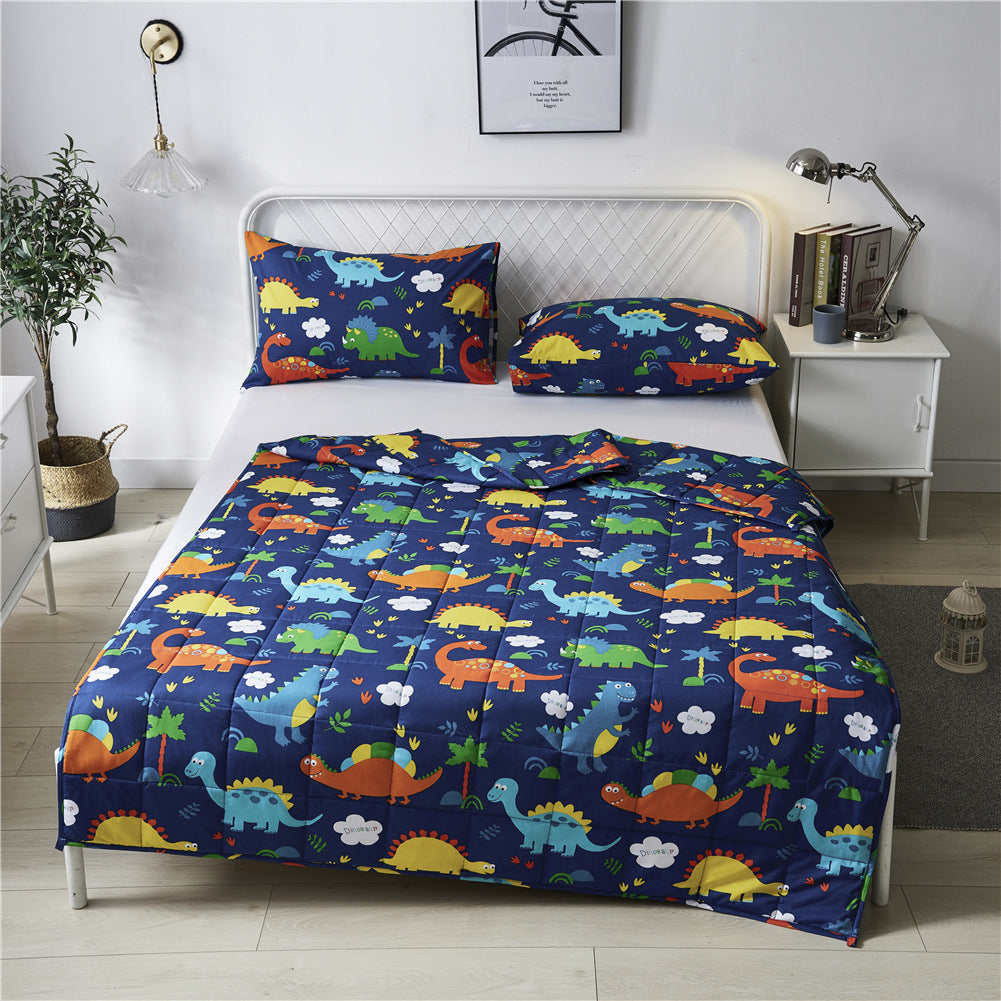 Cotton Blanket with Dinosaur World Pattern - European American Style Bedding