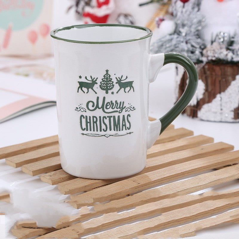 Christmas Cartoon Snowman Santa Ceramic Mug - Holiday Gift Drinkware