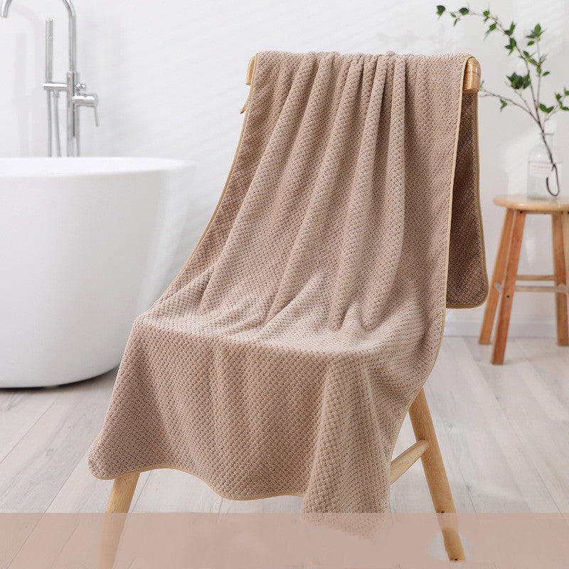 Large Coral Fleece Bath Towel - Thickened Swim & Beach Towel 70x140cm
