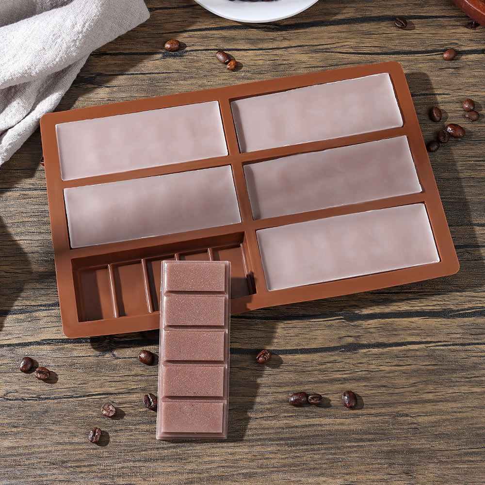 Silicone Chocolate Mold Baking Mold Non-Stick Rectangle Cake Mold - Brown