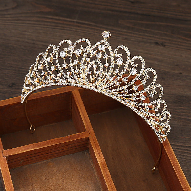 Alloy Rhinestone Crown Headband - Multiple Colors