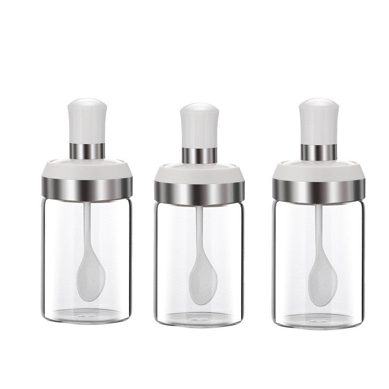 Glass Salt Shaker with Sealed Moisture-Proof Lid - Kitchen Storage Jar