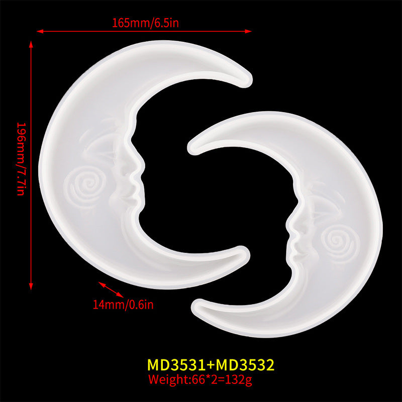 Moon and Sun Mirror Mould for Cake Decorating Epoxy Resin Craft - Irregular Shape