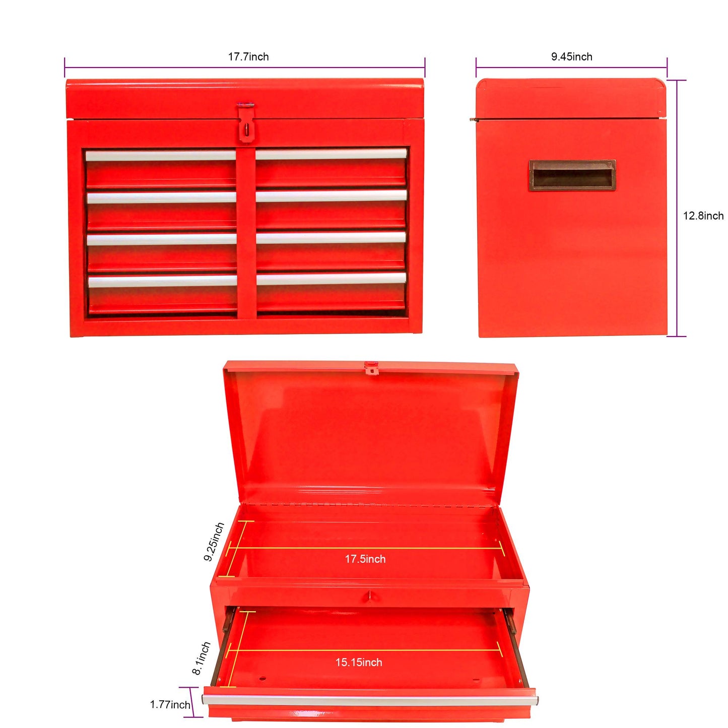 Removable 5-Drawer Metal Tool Storage Cabinet - Garage & Workshop
