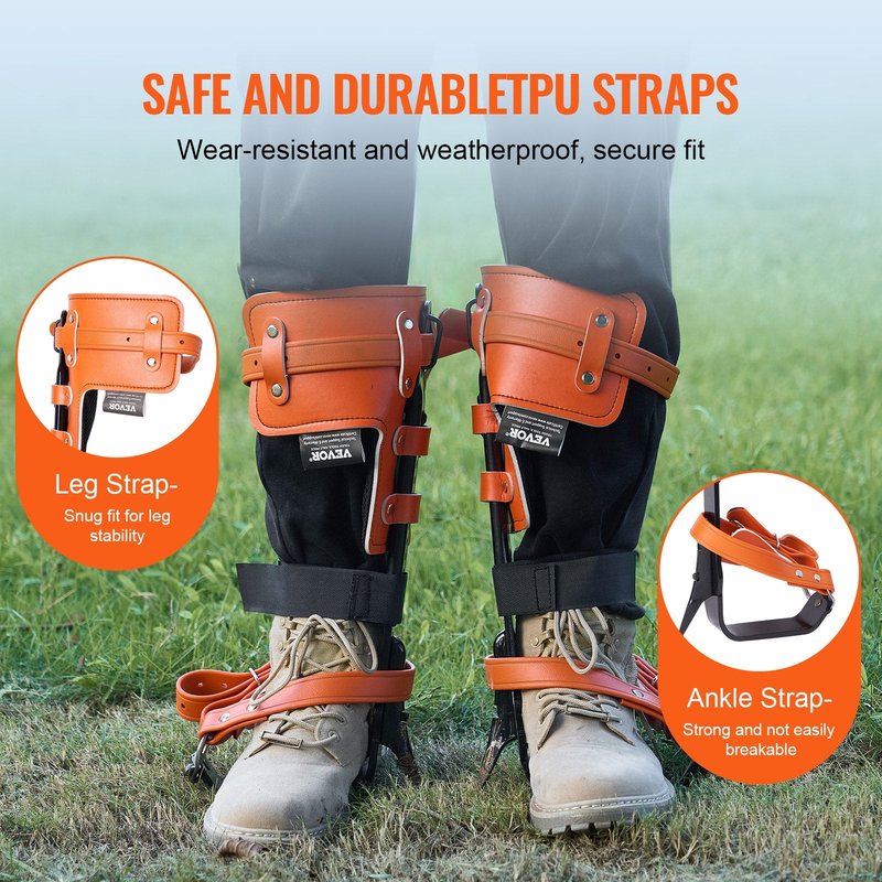 Tree Climbing Spurs Alloy Steel Arborist Equipment Orange