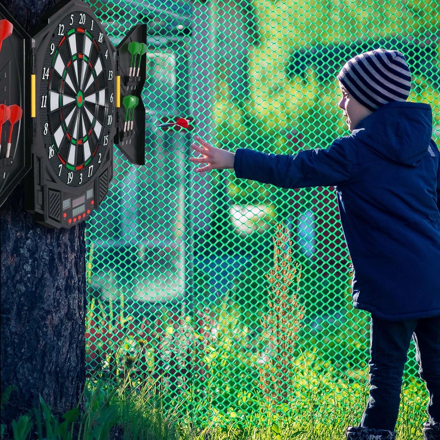 Electronic Dartboard Set with LCD Display - 12 Soft Tip Darts