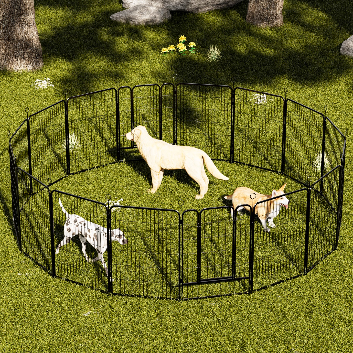Dog Playpen 40 Inch, 16 Panels Heavy Duty Metal Pet Exercise Pen