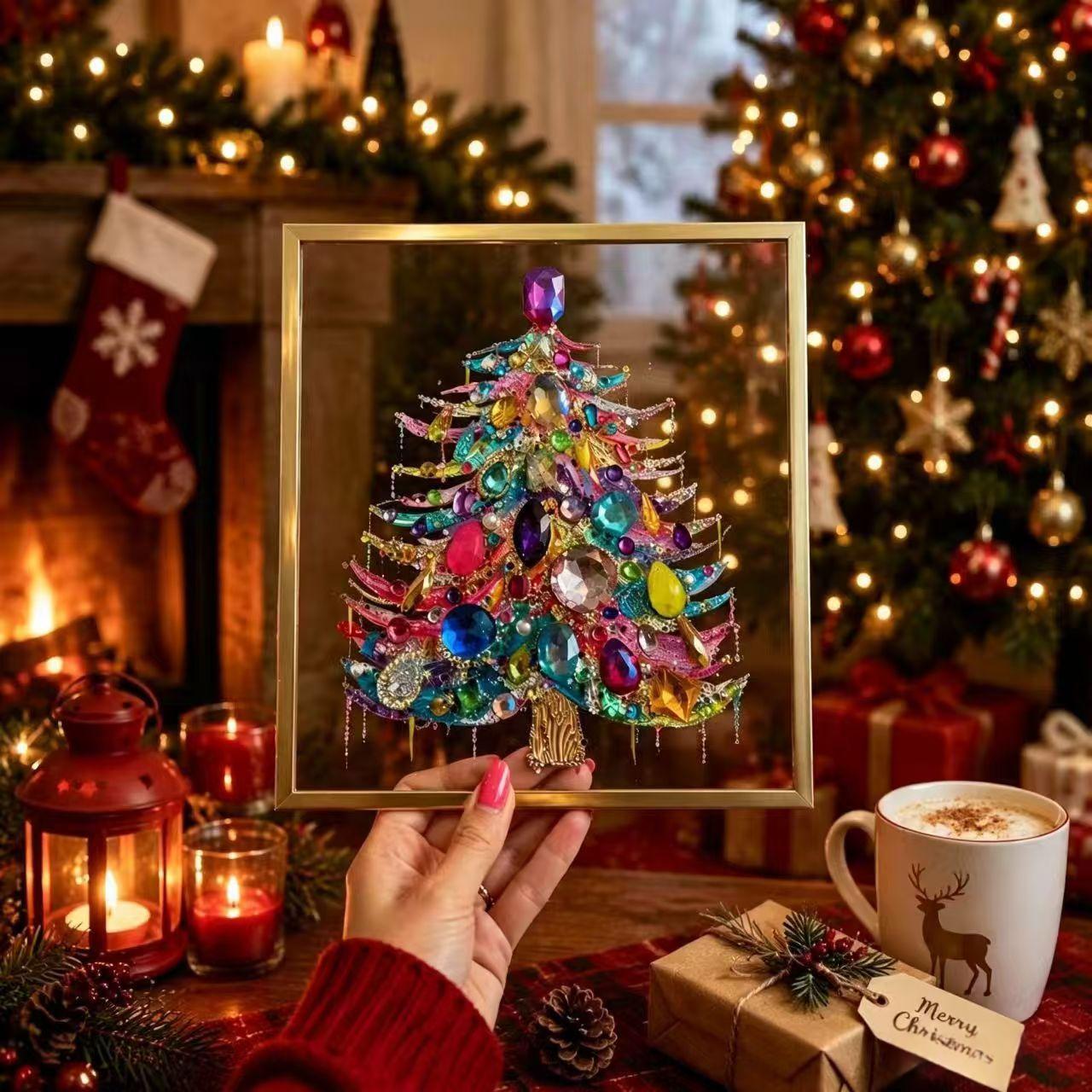 DIY Christmas Tree Jewelry Art Kit - Holiday Home Decor Craft Set