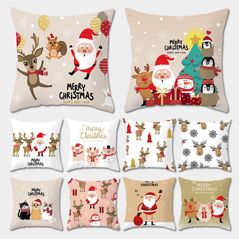 Nordic Christmas Pillow Cover 45x45cm - Home Decor Cushion Case