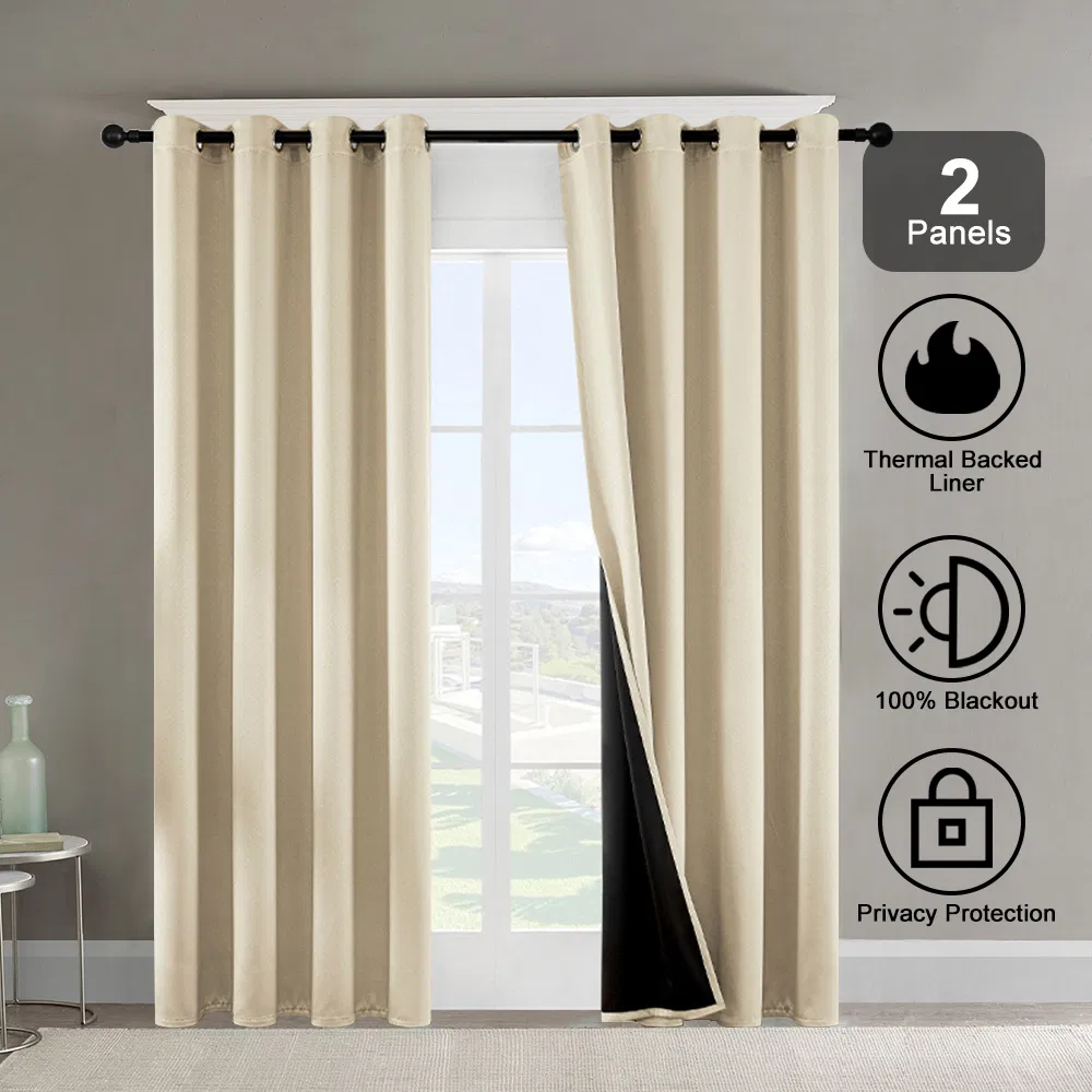 Thermal Insulated Blackout Curtains Set of 2 - 52" x 84"