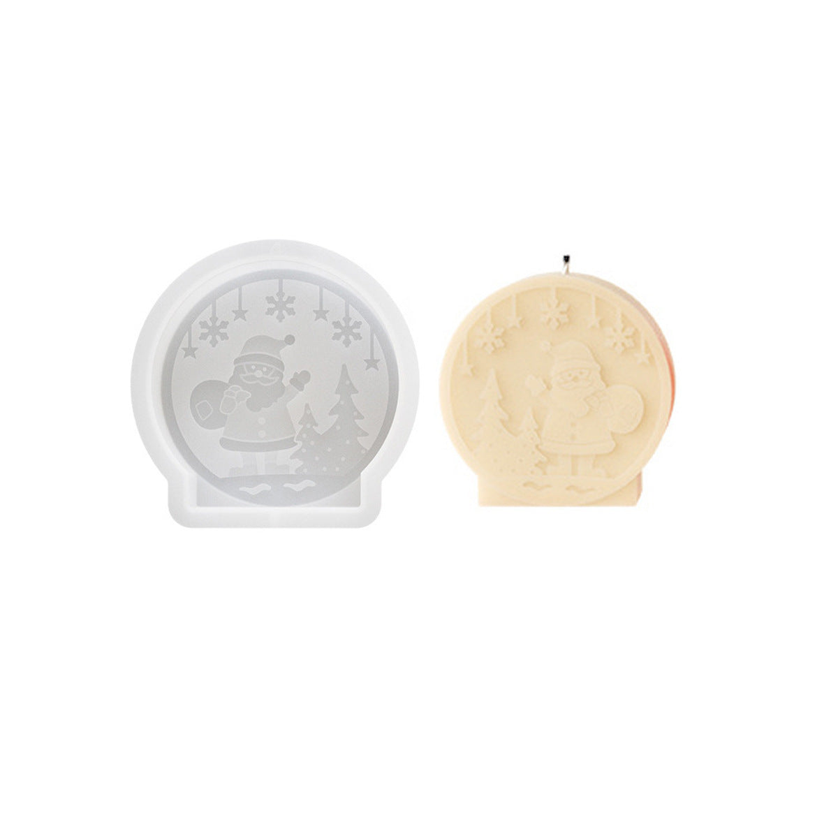 Round Snowman Candle Mold Silicone for Candle Making & Decorations
