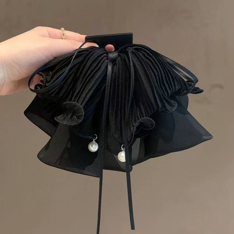 Korean Style Ponytail Grip Clip - Chiffon Bow