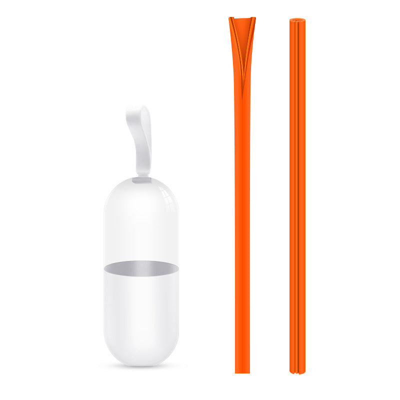 Detachable Silicone Folding Straw with Zipper Buckle - Reusable Drinkware
