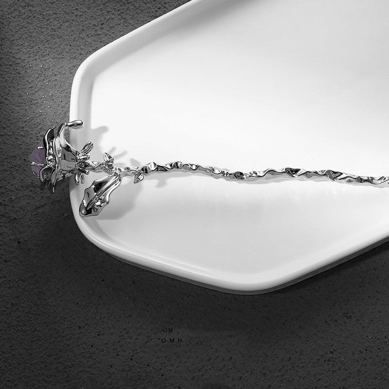 Silver Metal Flower Hairpin