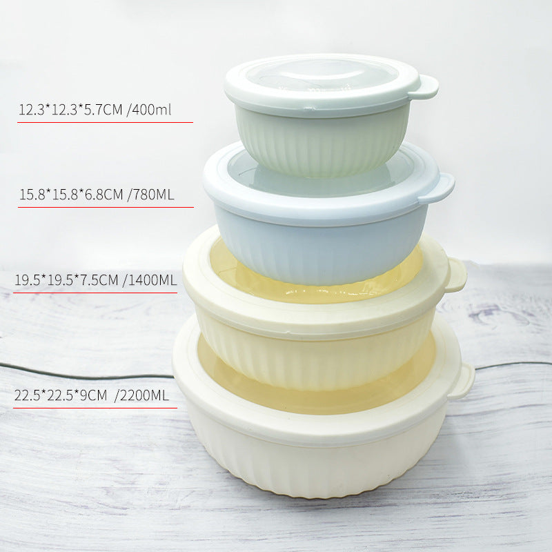 8-Piece Plastic Meal Bowl Set - Colorful Food Storage Bowls for Kitchen