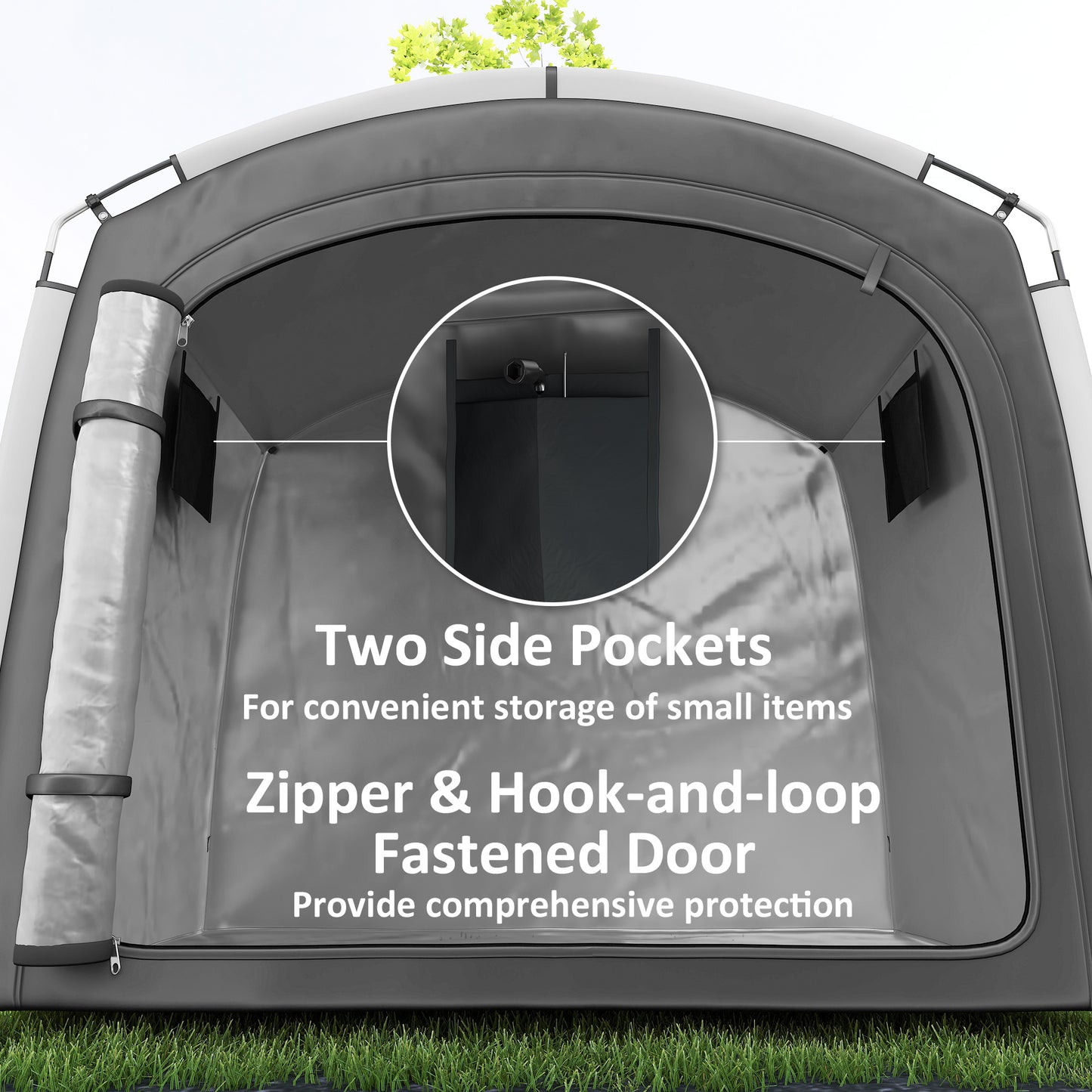 Portable Waterproof Bike Storage Shed for 3-4 Bicycles - Dark Gray