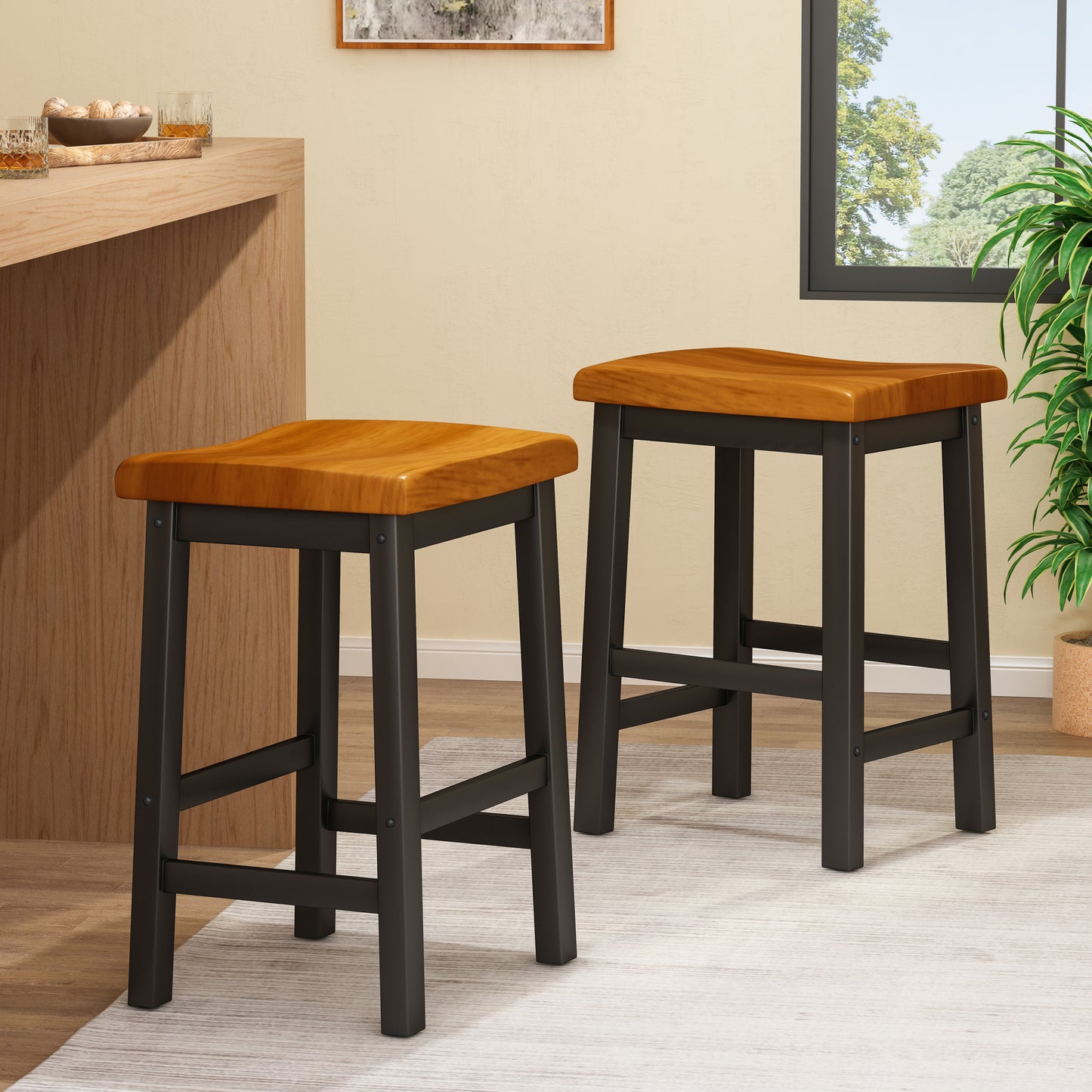 Wood 24 SADDLE STOOL