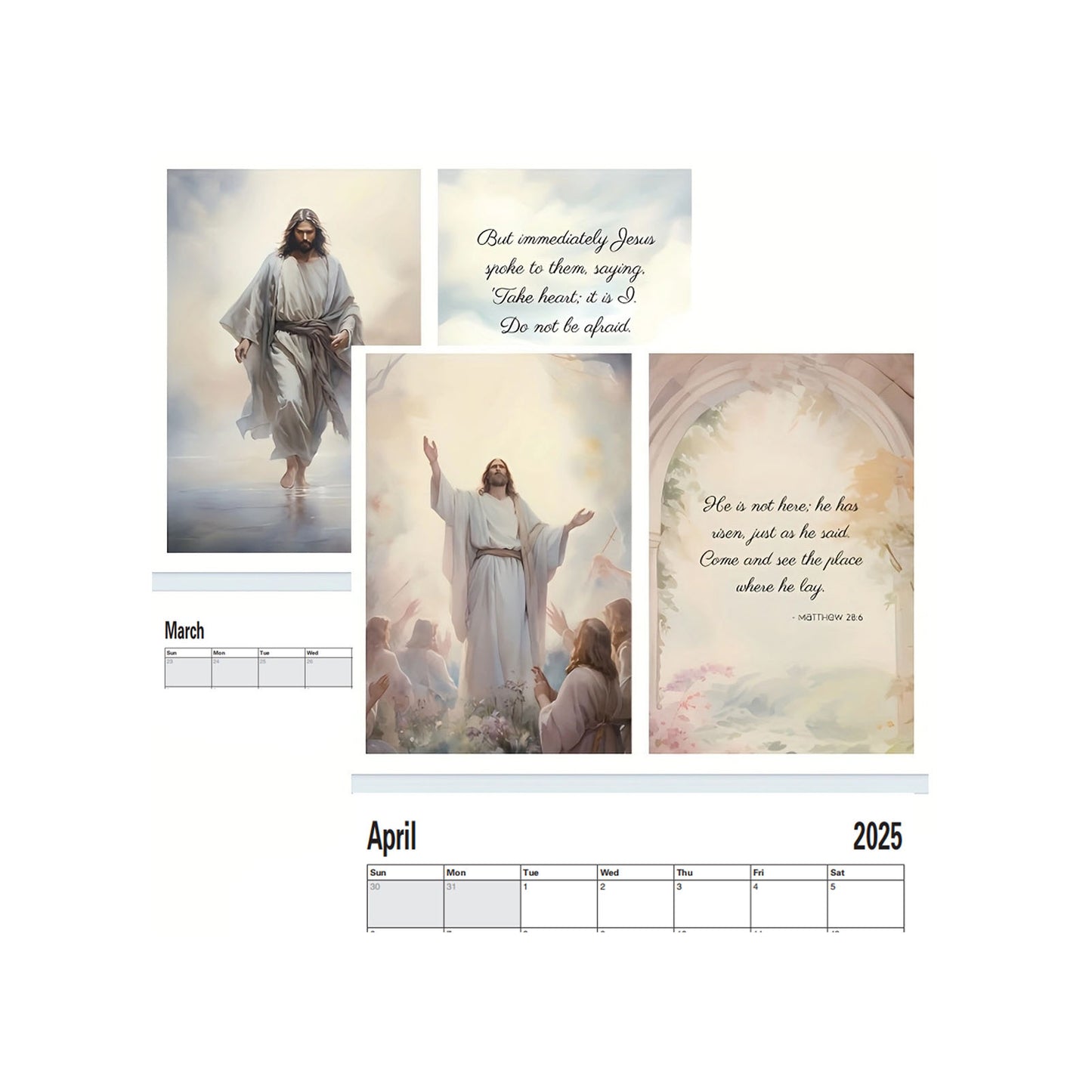 2PCS 2025 Wall Calendar Coated Paper Wire Binding Hanging For Home