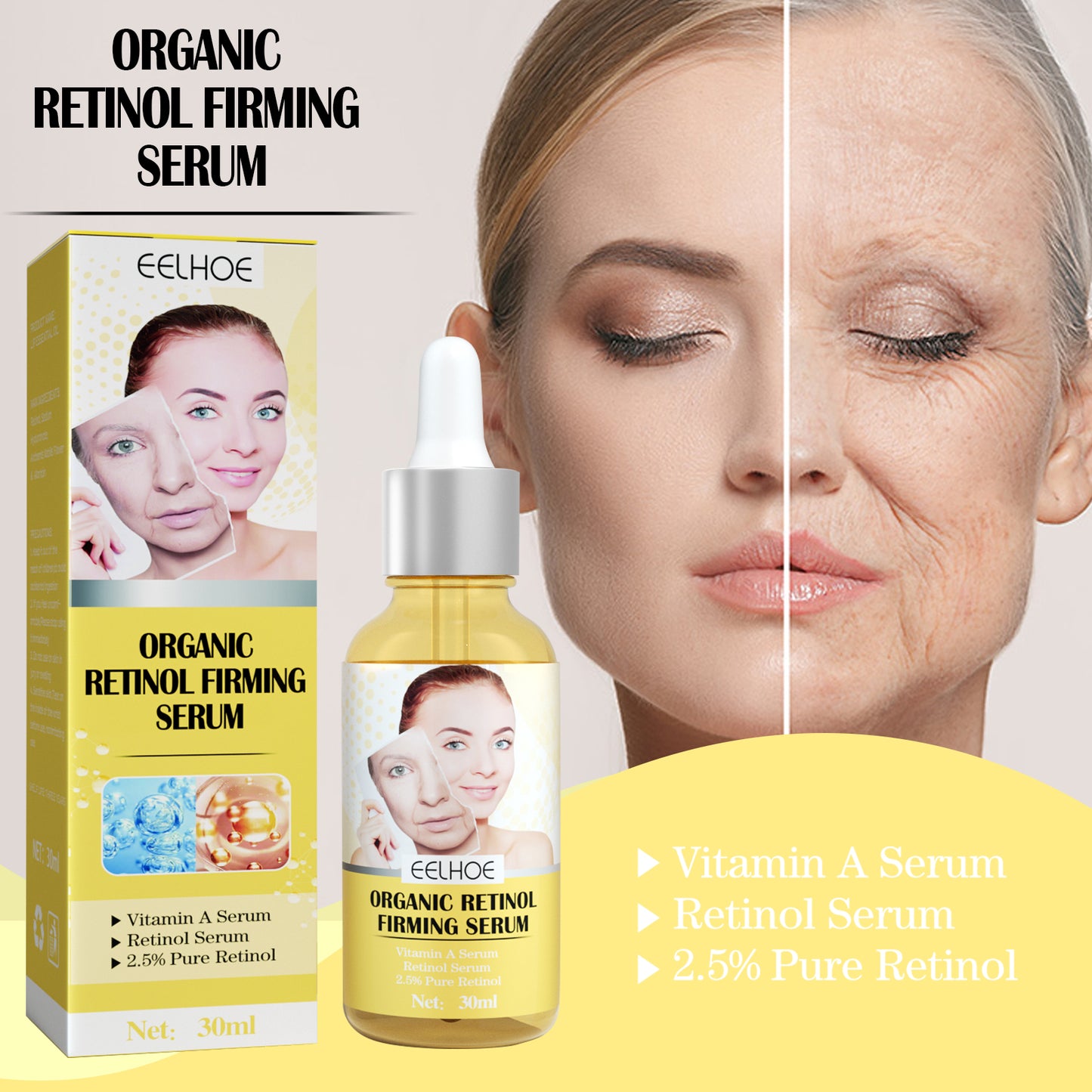 Retinol Firming Face Serum - Anti-Aging Hydrating Facial Essence (30ml)