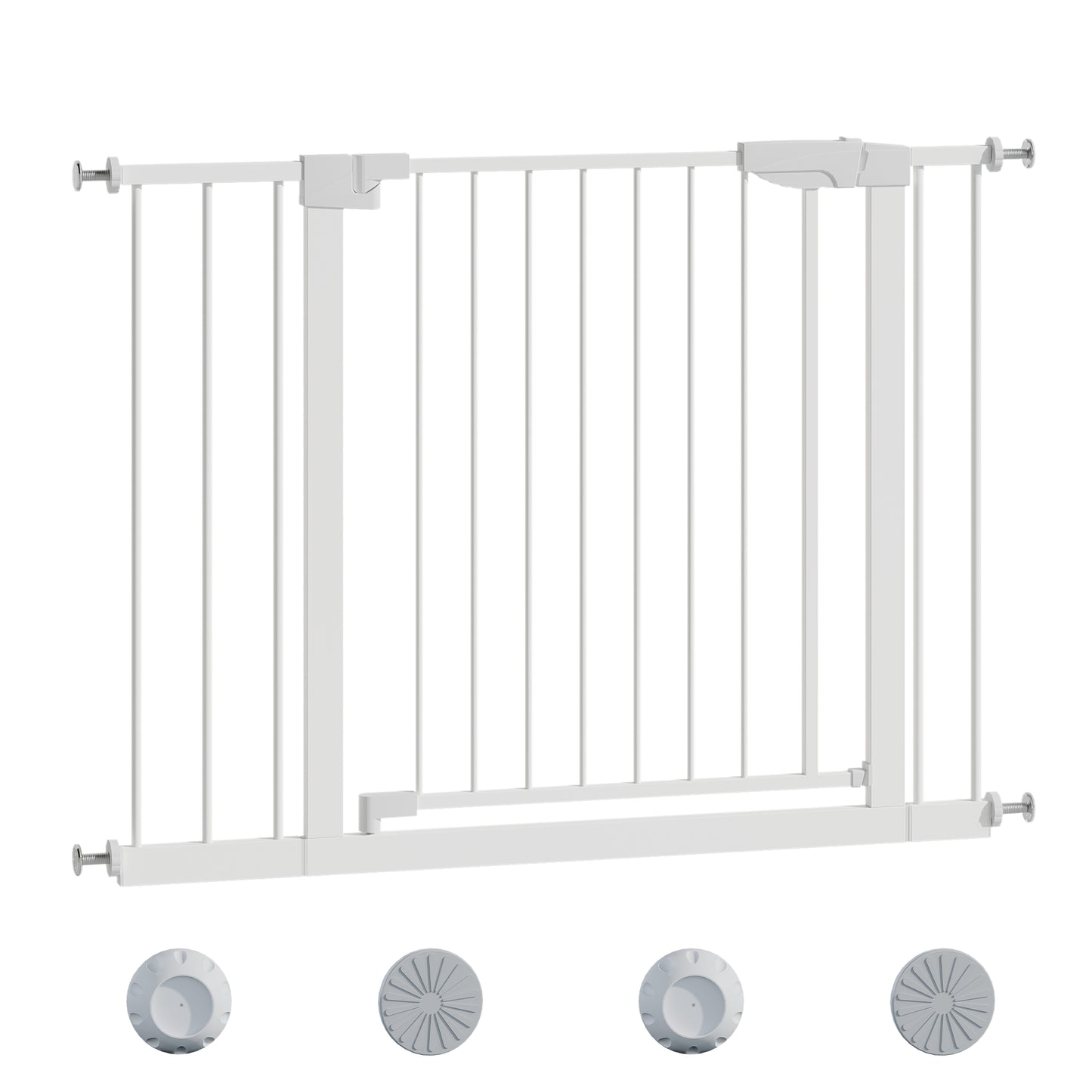 Wide Baby Gate 29.5-45.3" with Walk-Through Design - White