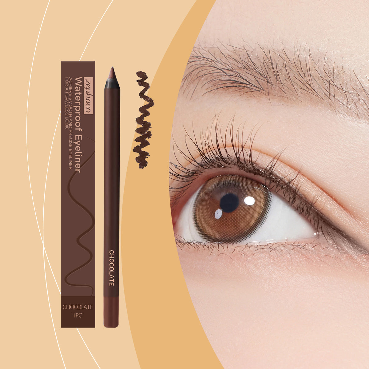 Waterproof Chocolate Eyeliner - Long-Lasting Makeup for Eyes 30ml