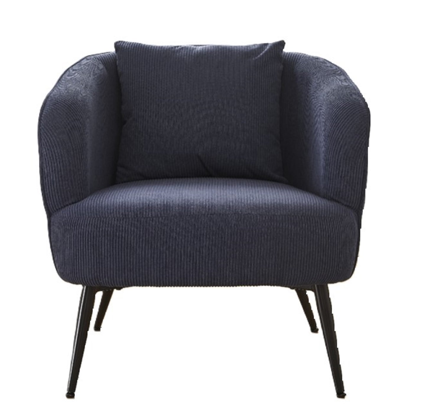 Velvet Accent Chair With Pillow, Modern Upholstered Armchair Metal