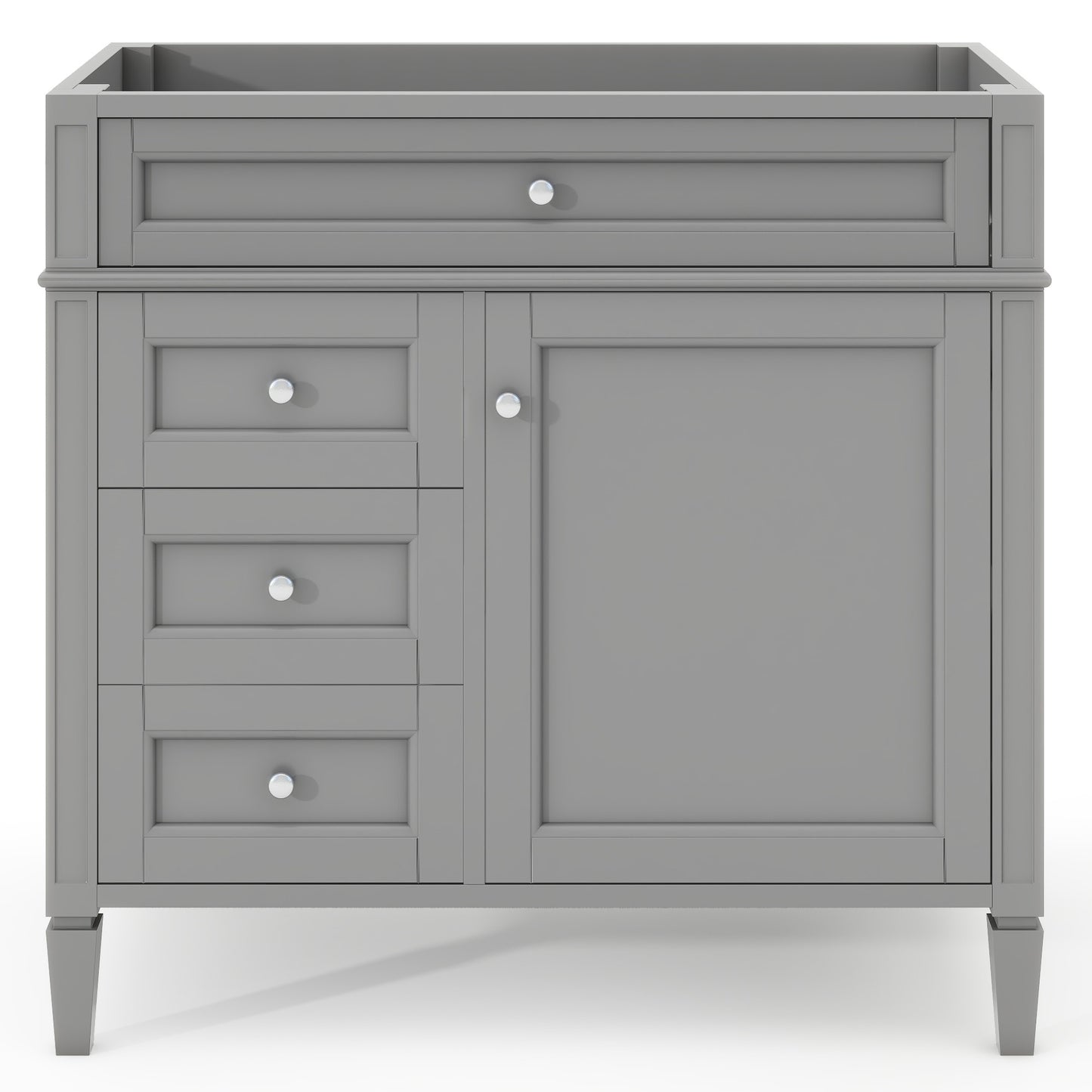 36'' Modern Bathroom Vanity Cabinet with 3 Drawers - Grey