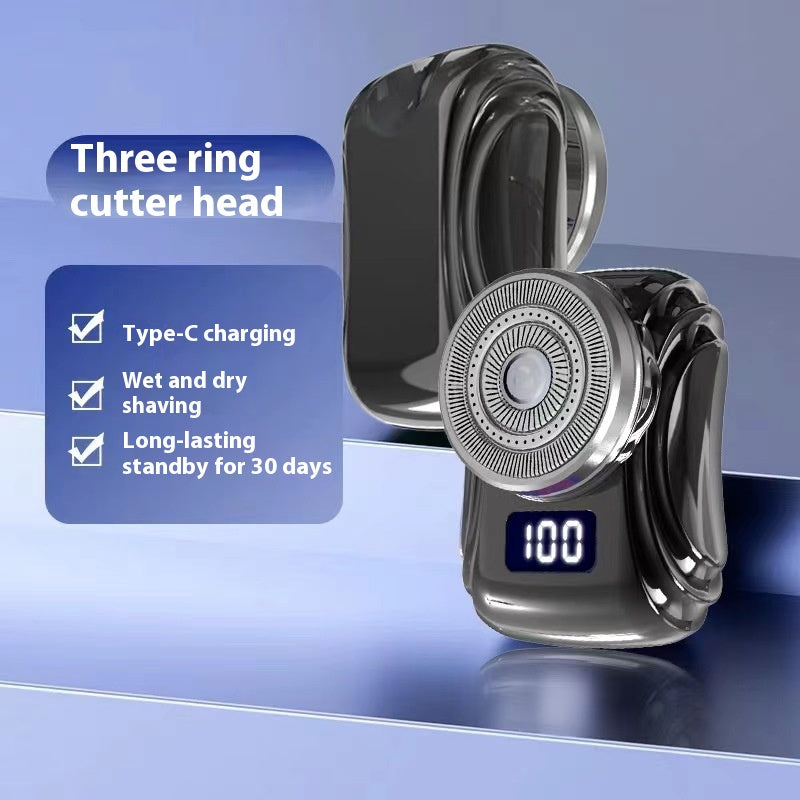 Rechargeable Portable Men Shaver with Washable Cutter Head - Travel Grooming
