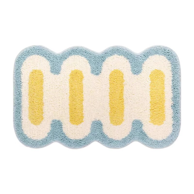 Absorbent Bathroom Floor Mat Geometric Pattern Non-Slip Home Ground Rug