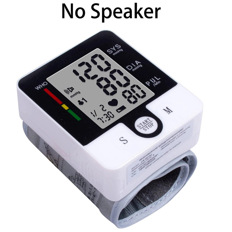 Automatic Wrist Blood Pressure Monitor - Portable Digital Heart Rate Tracker