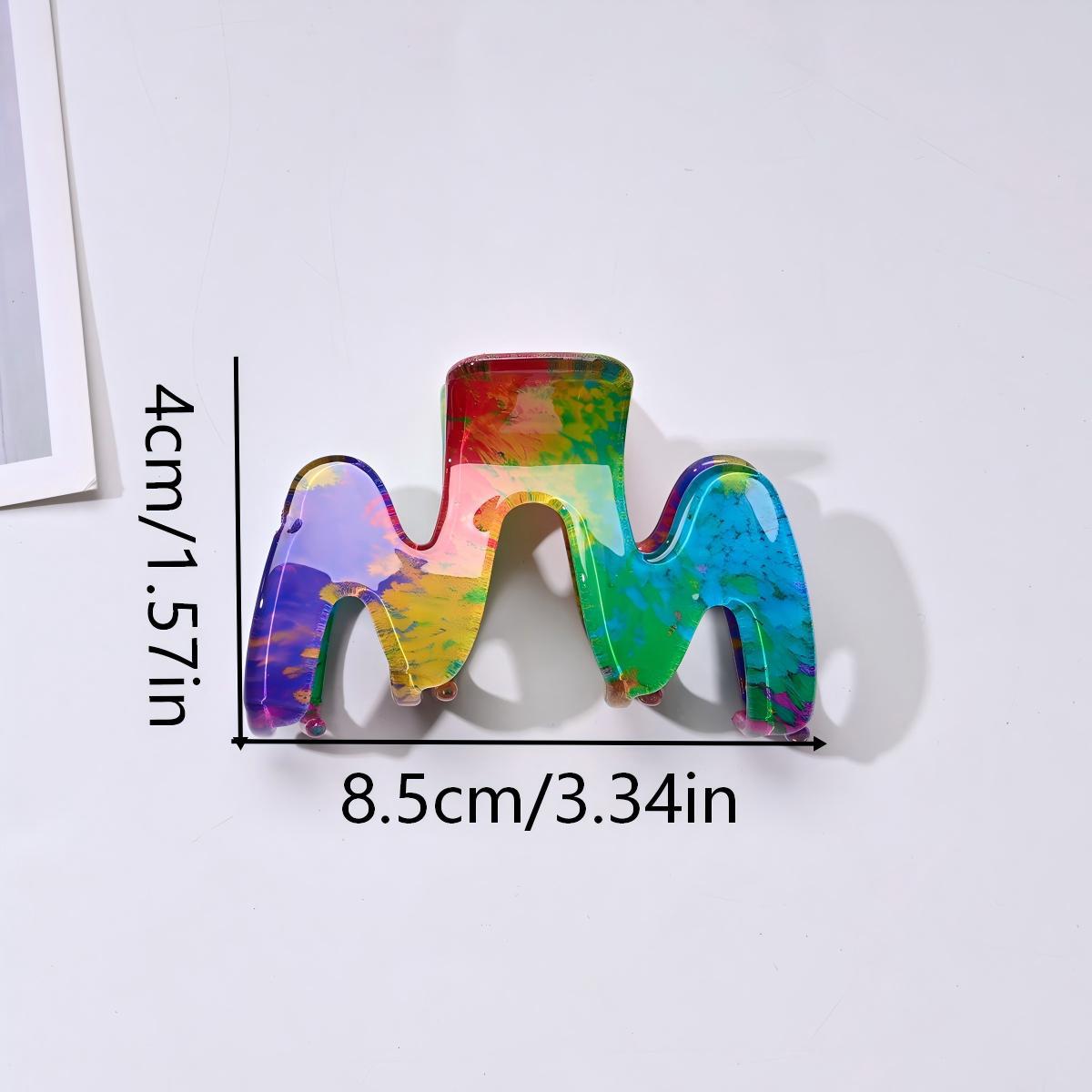 M-Shaped Wavy Acetate Hair Claw Clip for Women