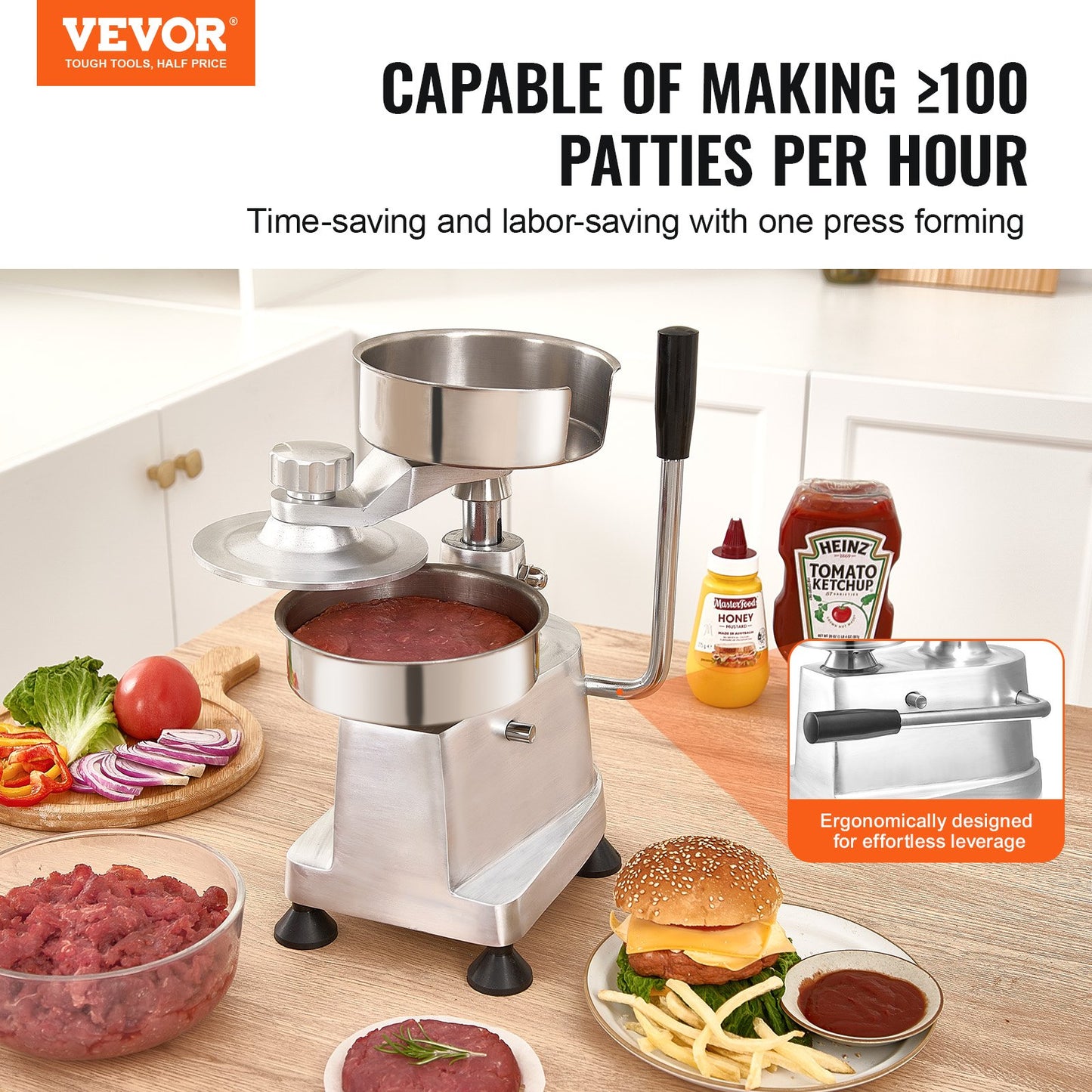 Commercial Burger Patty Maker, Hamburger Beef Maker With 3