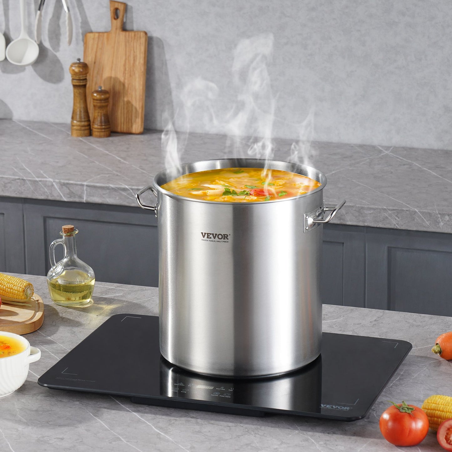 24QT Stainless Steel Stockpot with Lid - Large Cooking Pot