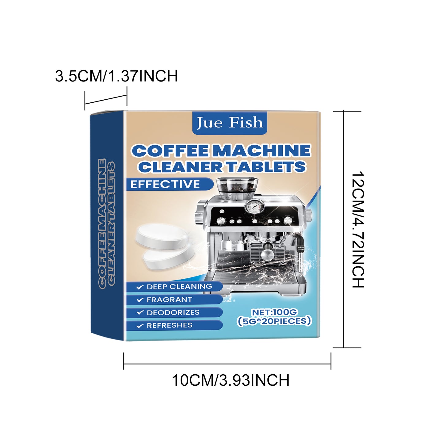 Coffee Machine Cleaning Effervescent Tablets 20-Pack - Fast & Easy Descaling
