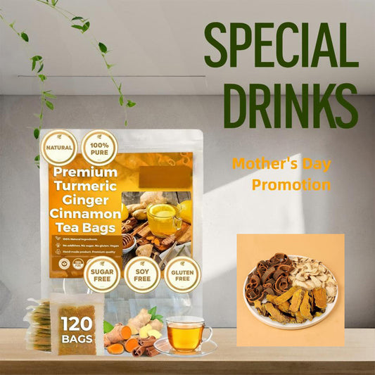 Turmeric Ginger & Cinnamon Herbal Tea - 120 Natural Caffeine-Free Bags