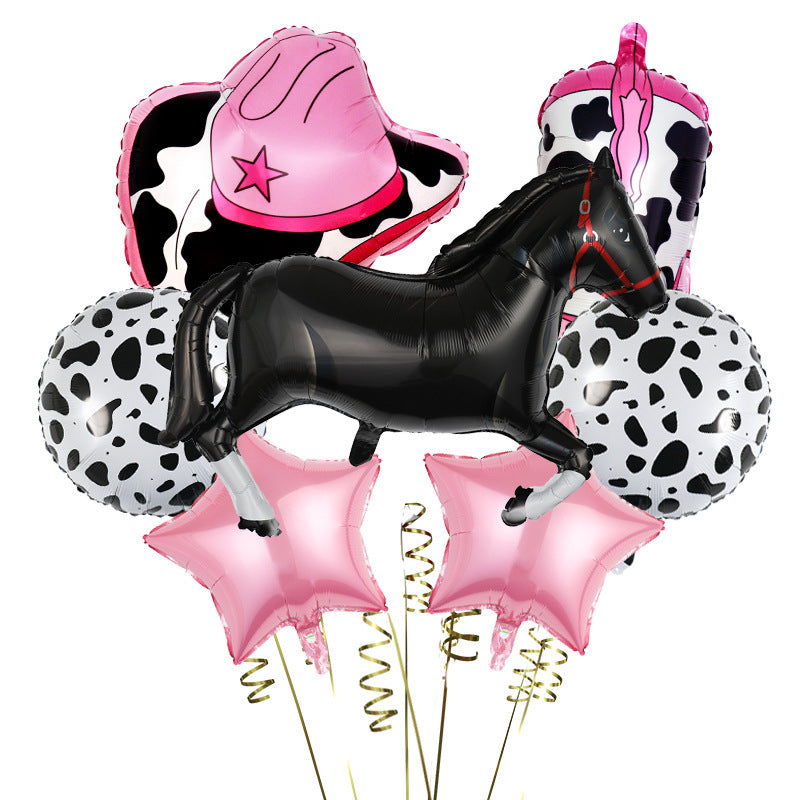 7-Piece Farm Animal Party Balloon Set for Children's Birthdays and Events