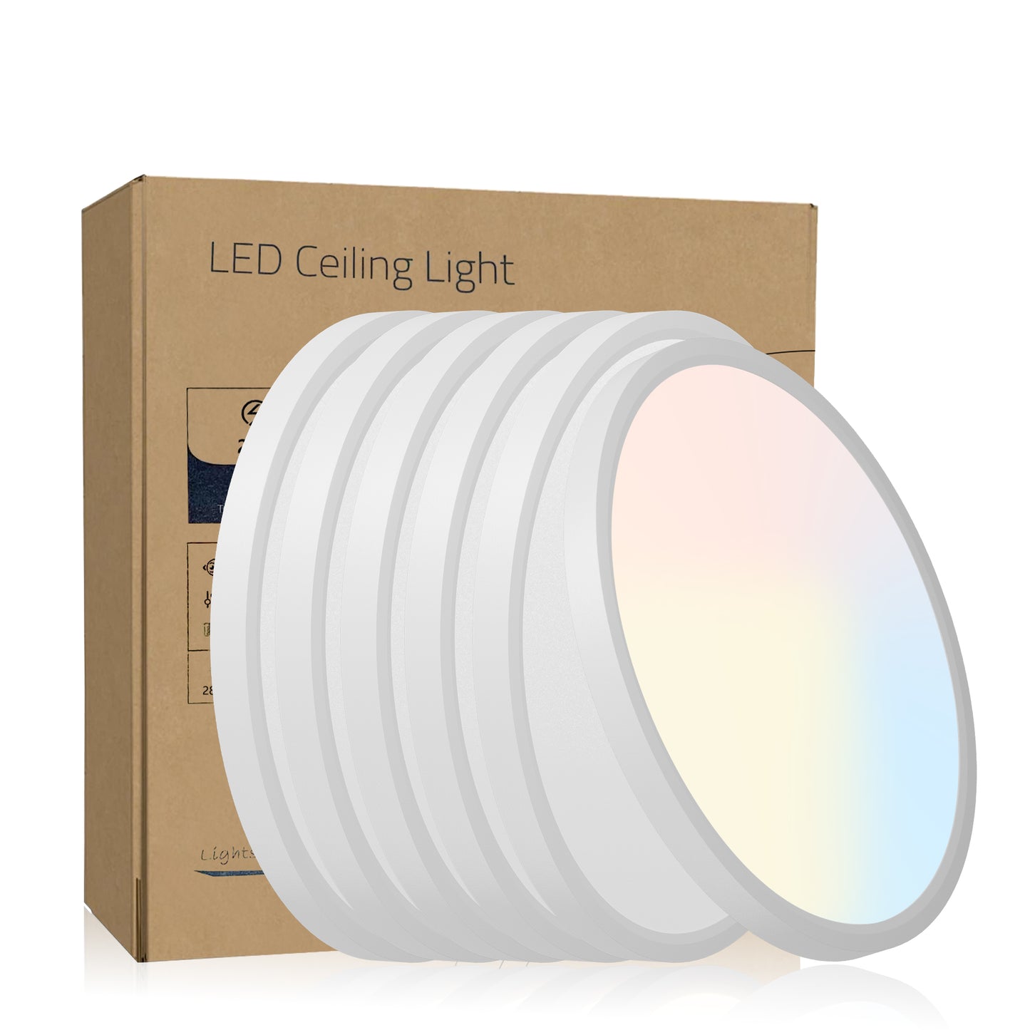 12-Inch Dimmable LED Flush Mount Ceiling Light - 2880 Lumens, Color Selectable