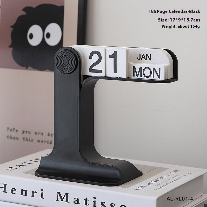 Wooden Calendar Office Desk Decor - Wind Flip & Perpetual Styles for Home & Study