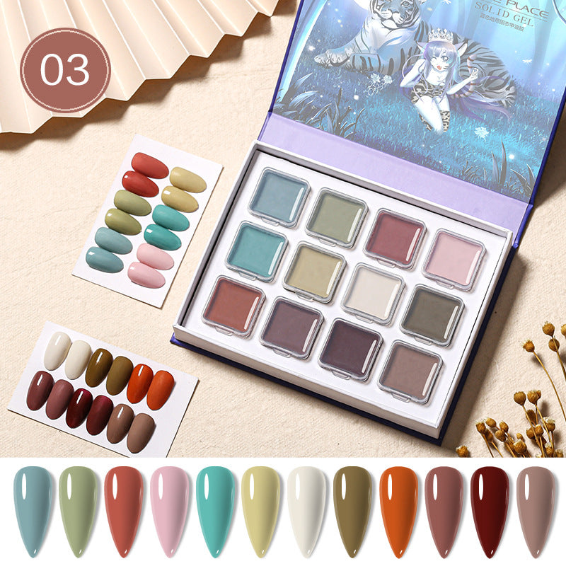 12-Color Nail Art Solid Glue Kit