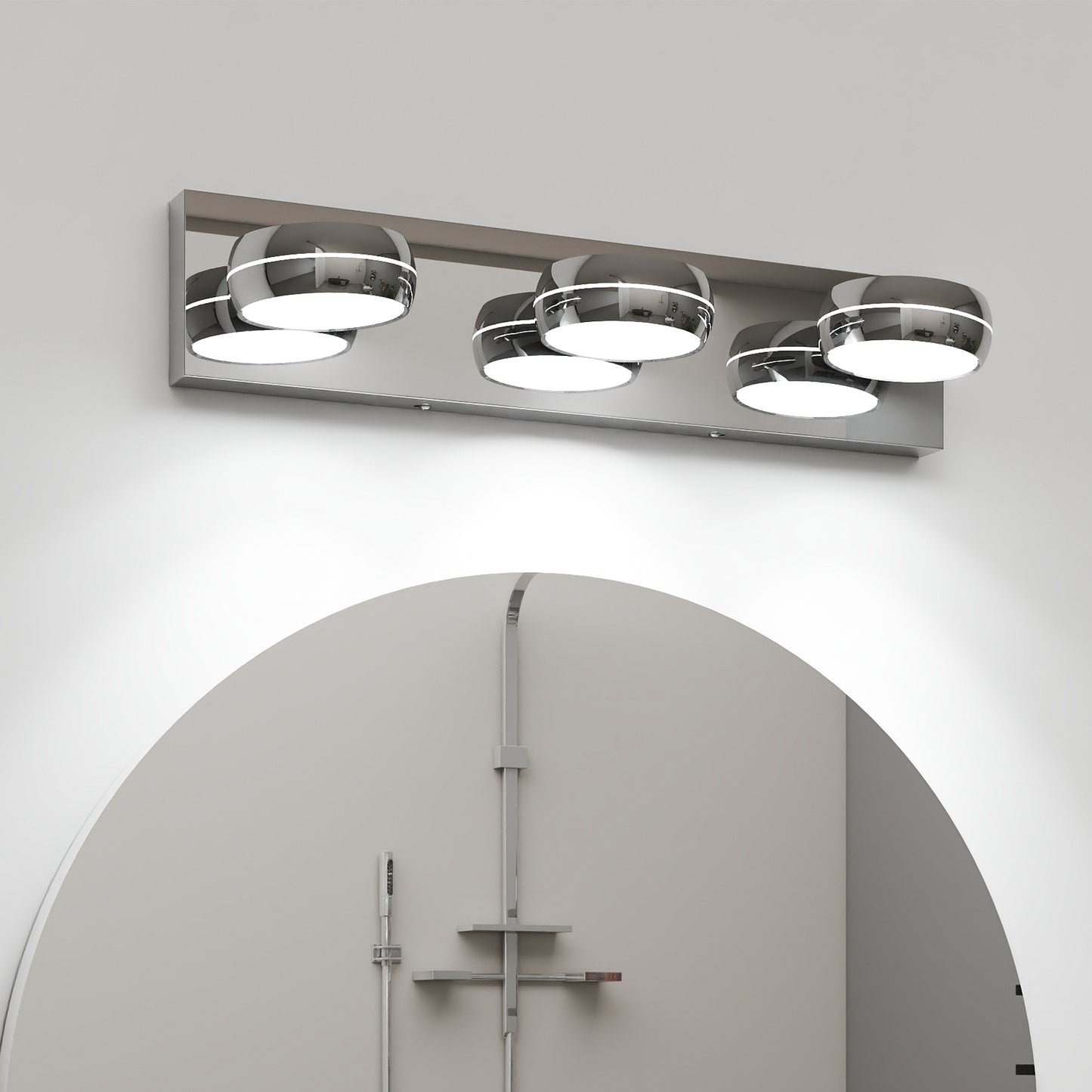 Modern LED Vanity Lights - 20in Chrome Bathroom Fixture
