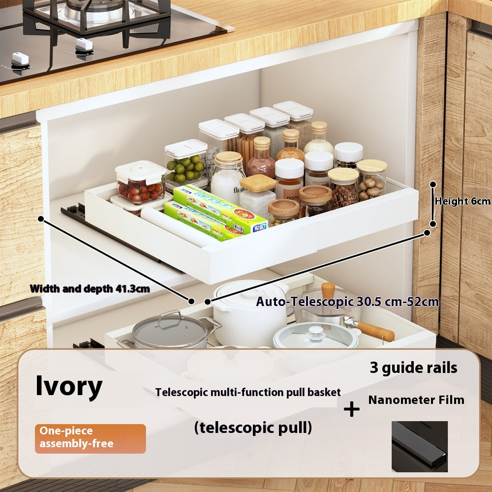 Telescopic Bathroom Storage Shelf - Anti-Rust Steel Organizer for Washstand