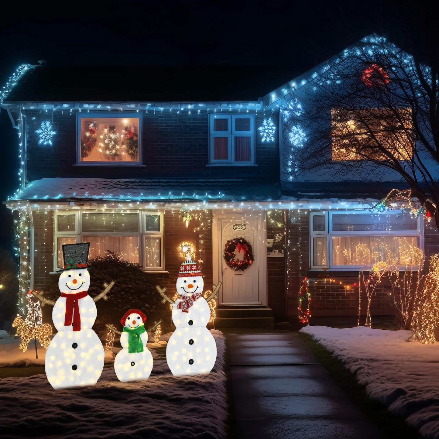 Snowman-Shaped LED Lights for Festive Indoor & Outdoor Decor