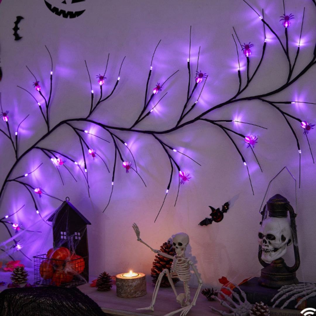 Halloween Rattan LED Tree Lights - Artificial Vines & Decorative Lighting